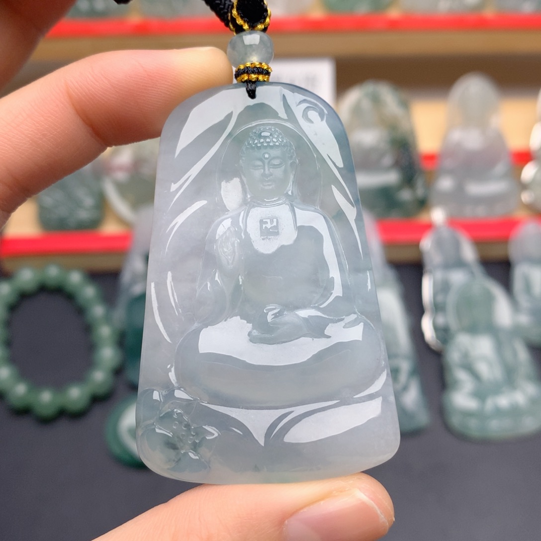 翡翠未镶嵌颈饰阿弥陀佛