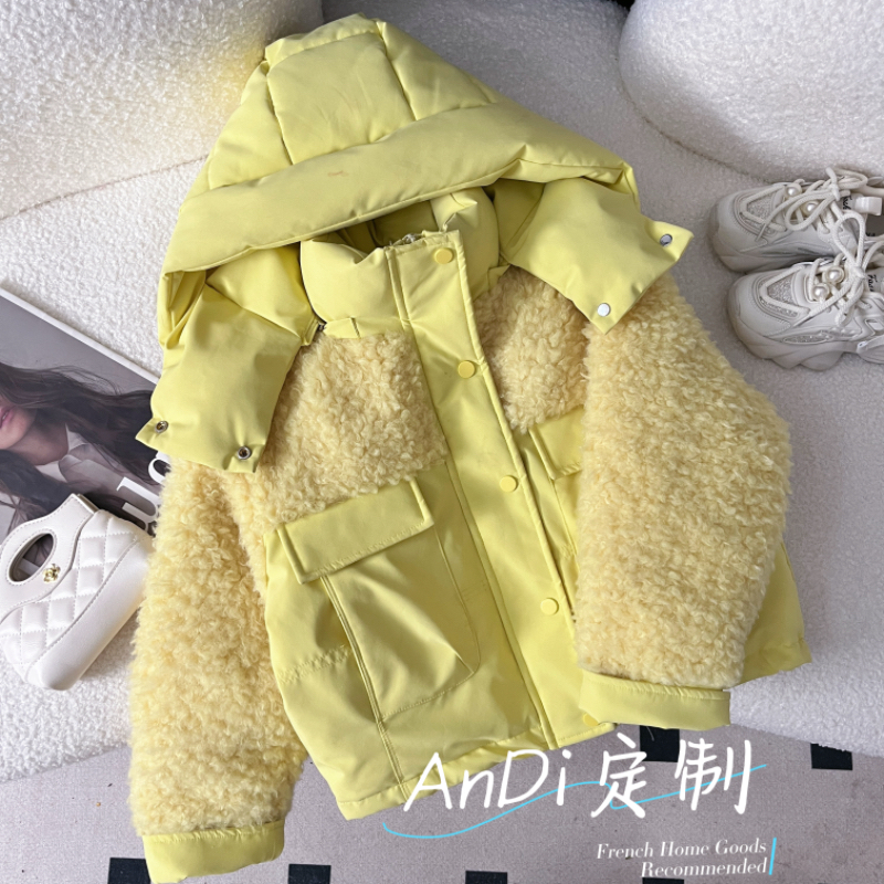 〖ANDI〗安迪定制冬季中大童羽绒服连帽重工极寒毛毛保暖羽绒服5377