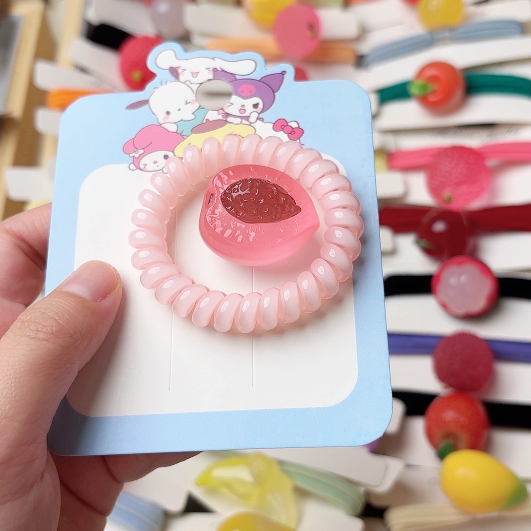 布艺非金属夜光桃子电话线