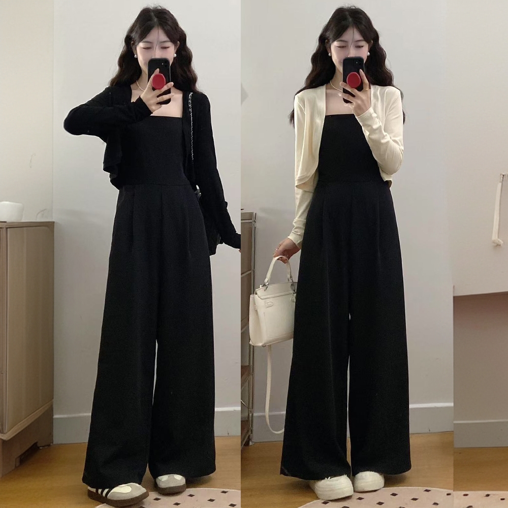  1742#大码女装胖mm收腰显瘦显高连体裤+温柔百搭披肩