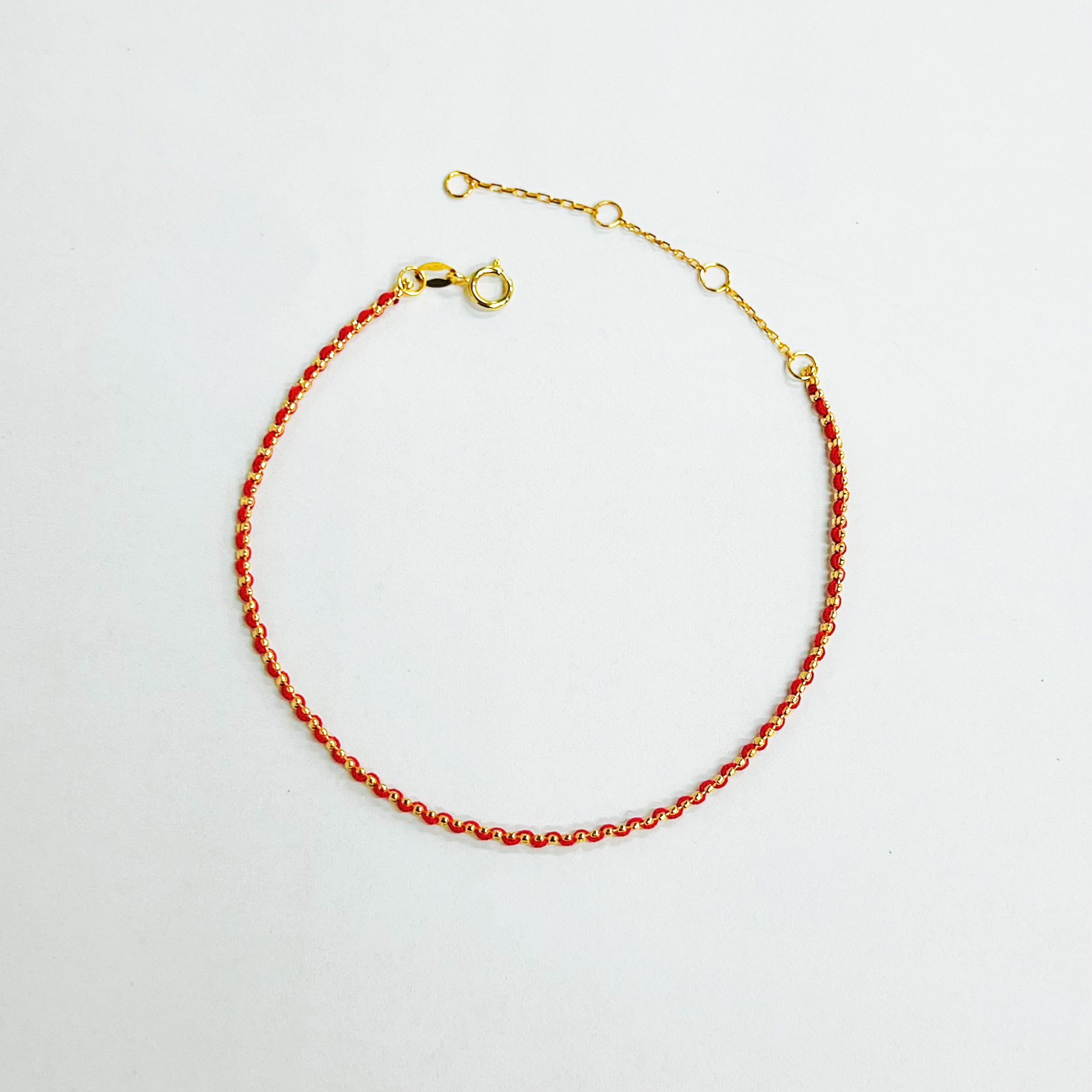 18k金红绳编织手链配件（19cm）【QL06654】