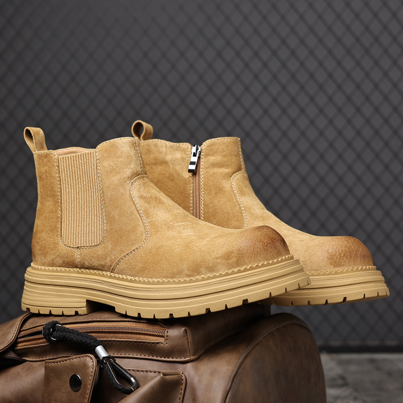 2025冬切尔西拉链韩版侧拉链款透气男士马丁靴百搭英伦风秋冬时尚