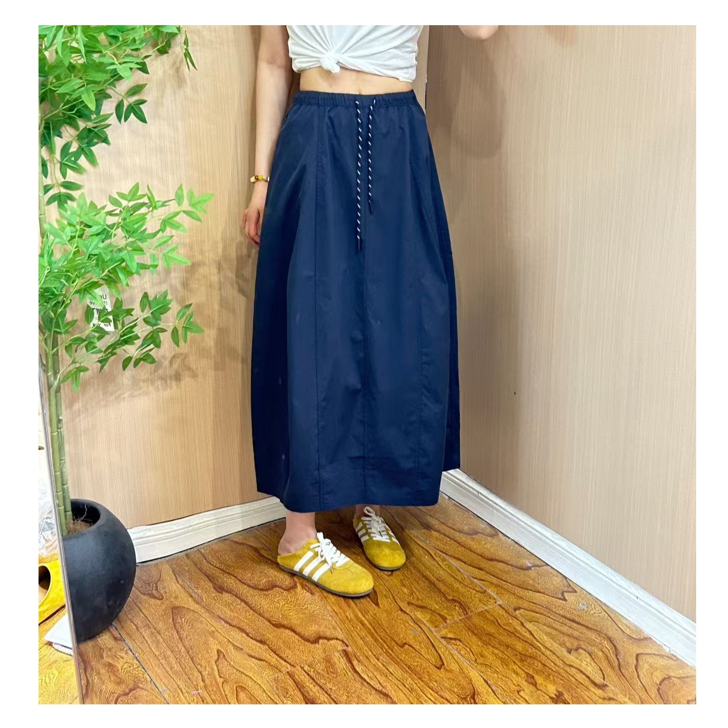 【锦棉南瓜裙】高腰时尚休闲百搭女士松紧腰纯色半身裙  B570