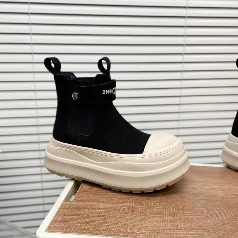 z2925-01玛莎玛索松糕底增高套筒马丁靴百搭磨砂皮圆头