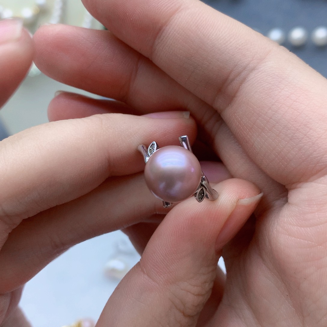 淡水珍珠戒指银S925镶嵌