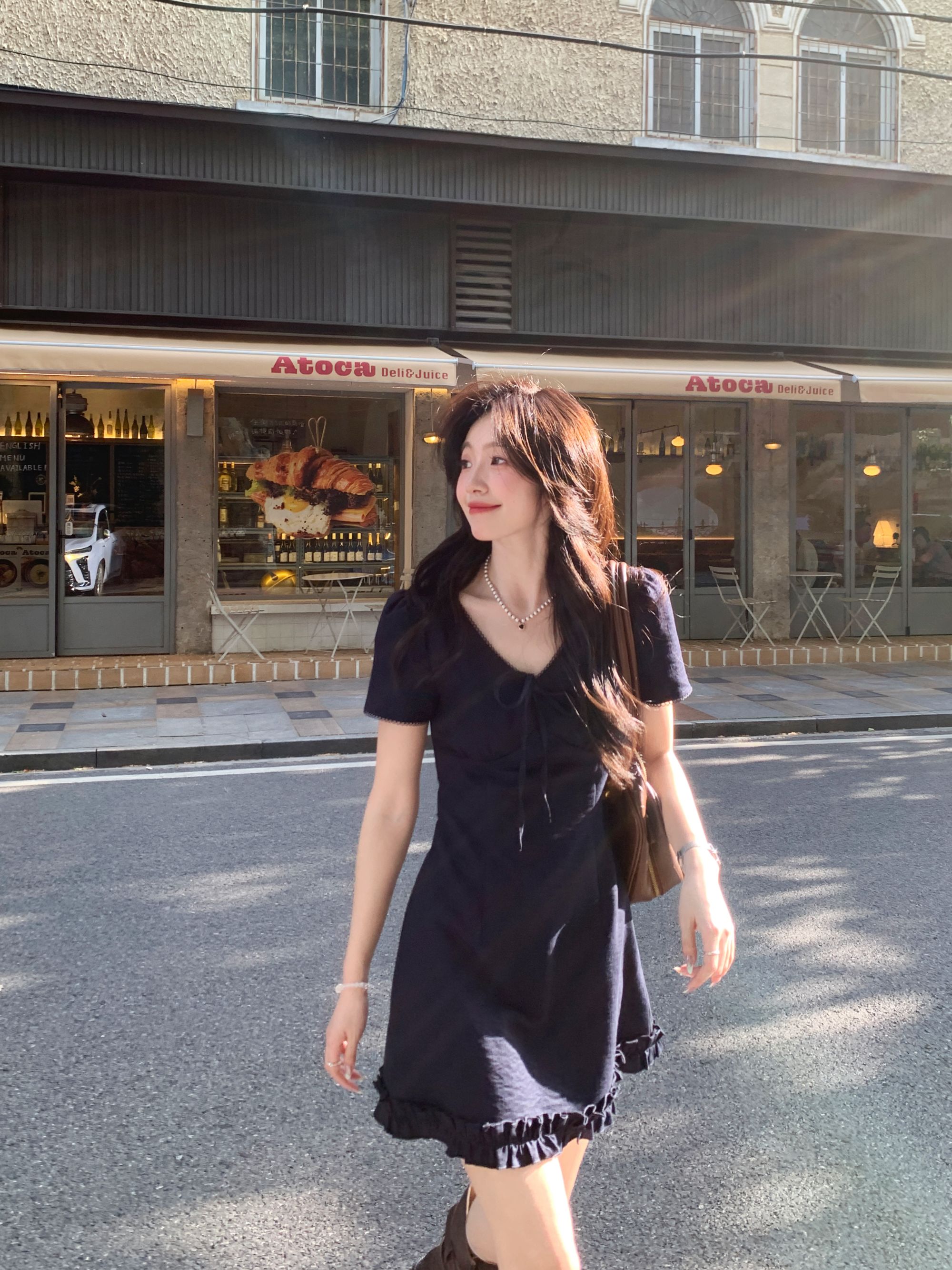 【大牛专属】伦敦夏令时 韩系高智感 100棉 法式气质显瘦收腰连衣裙