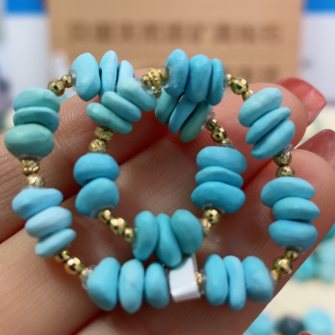 绿松石珠宝奇石18K金镶嵌