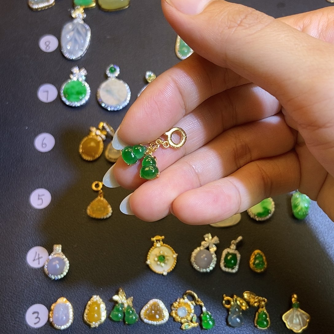 翡翠银S925镶嵌吊坠(不含链)