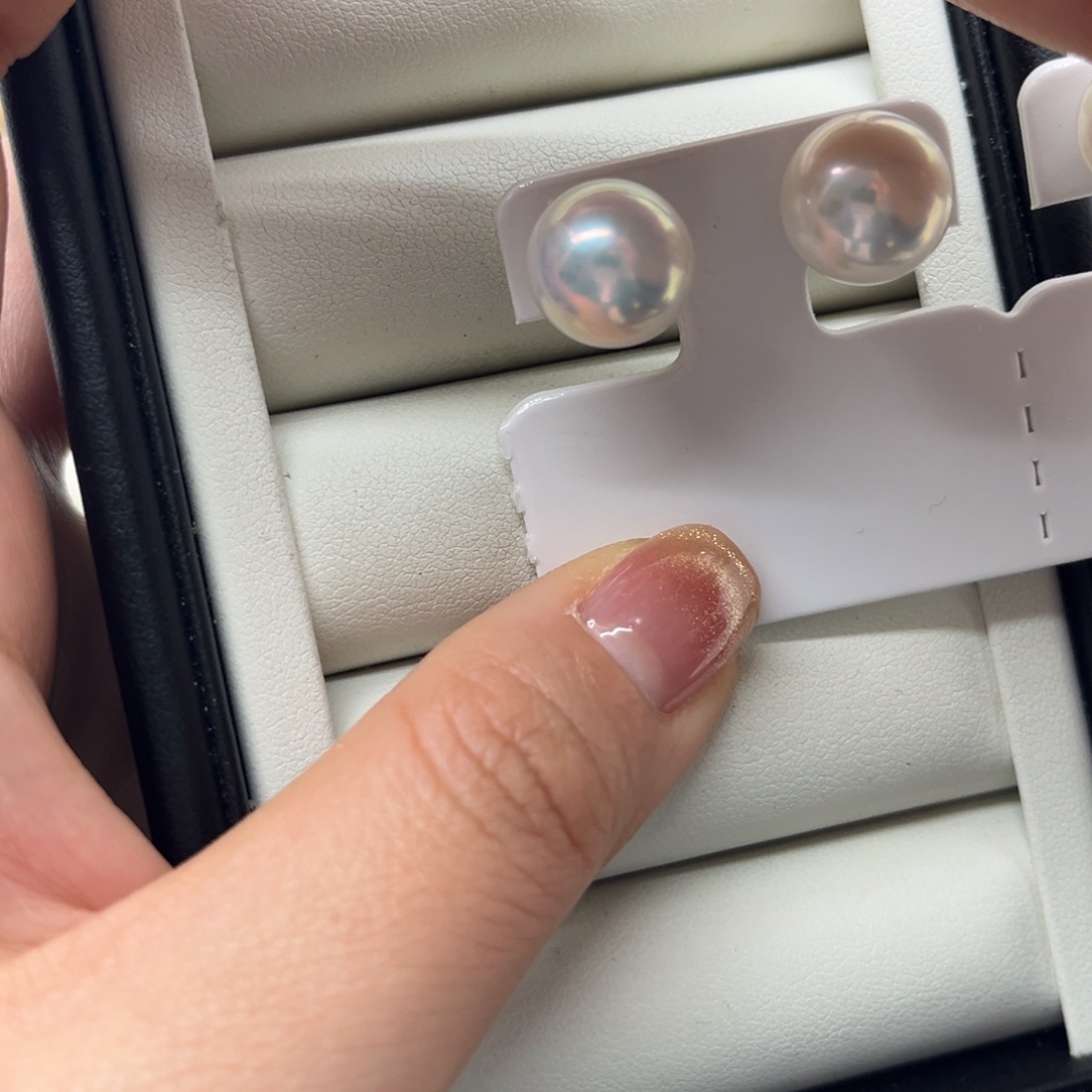 银S925镶嵌耳饰淡水珍珠