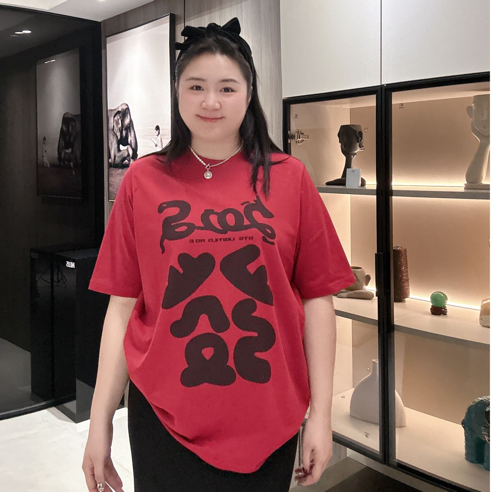 TAOJIA FAMILY【發發春夏款】休闲圆领印花时尚宽松百搭大码T恤