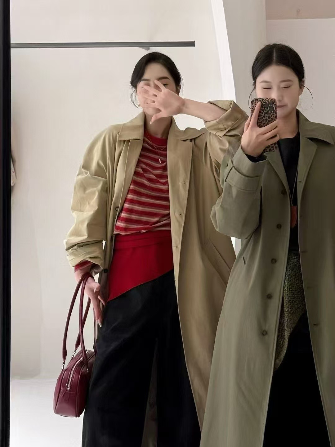 米古古 希存国际# 3315#福 韩系氛围感秋装气质大衣( 衣长119）