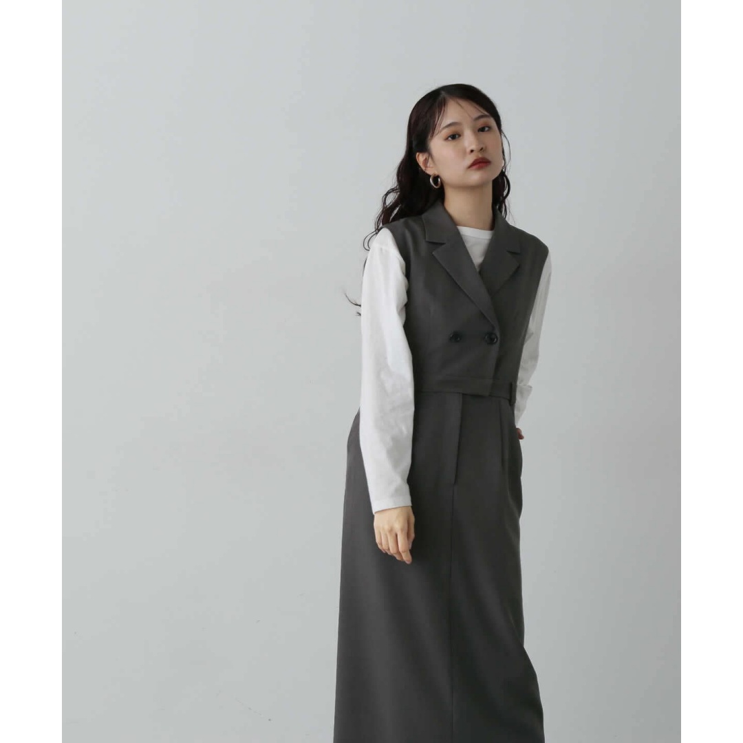 【Montendre】 N 秋季新款 时尚气质显瘦翻领高腰无袖连衣裙