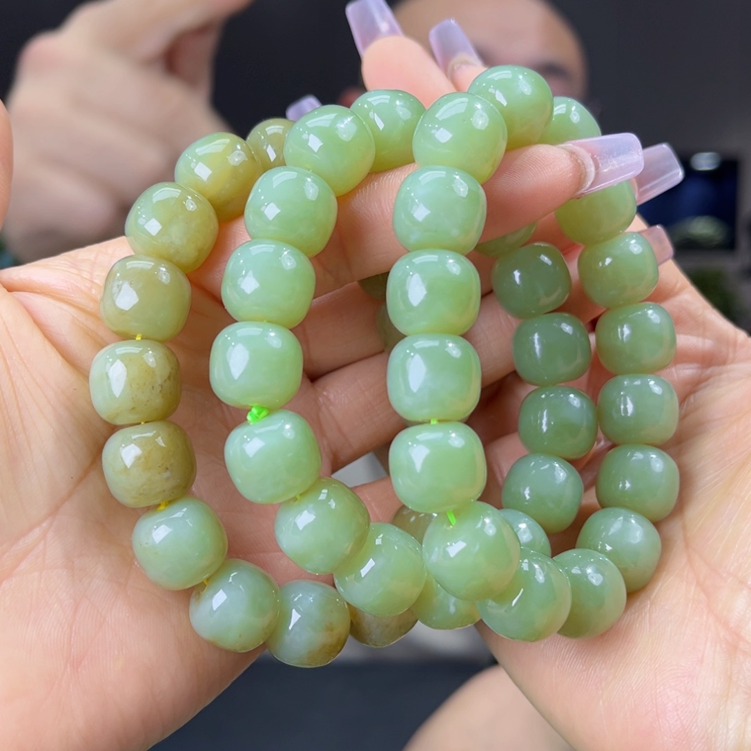 未镶嵌手串和田玉天然新疆若羌青黄口14多样性发货拍一发一微暇