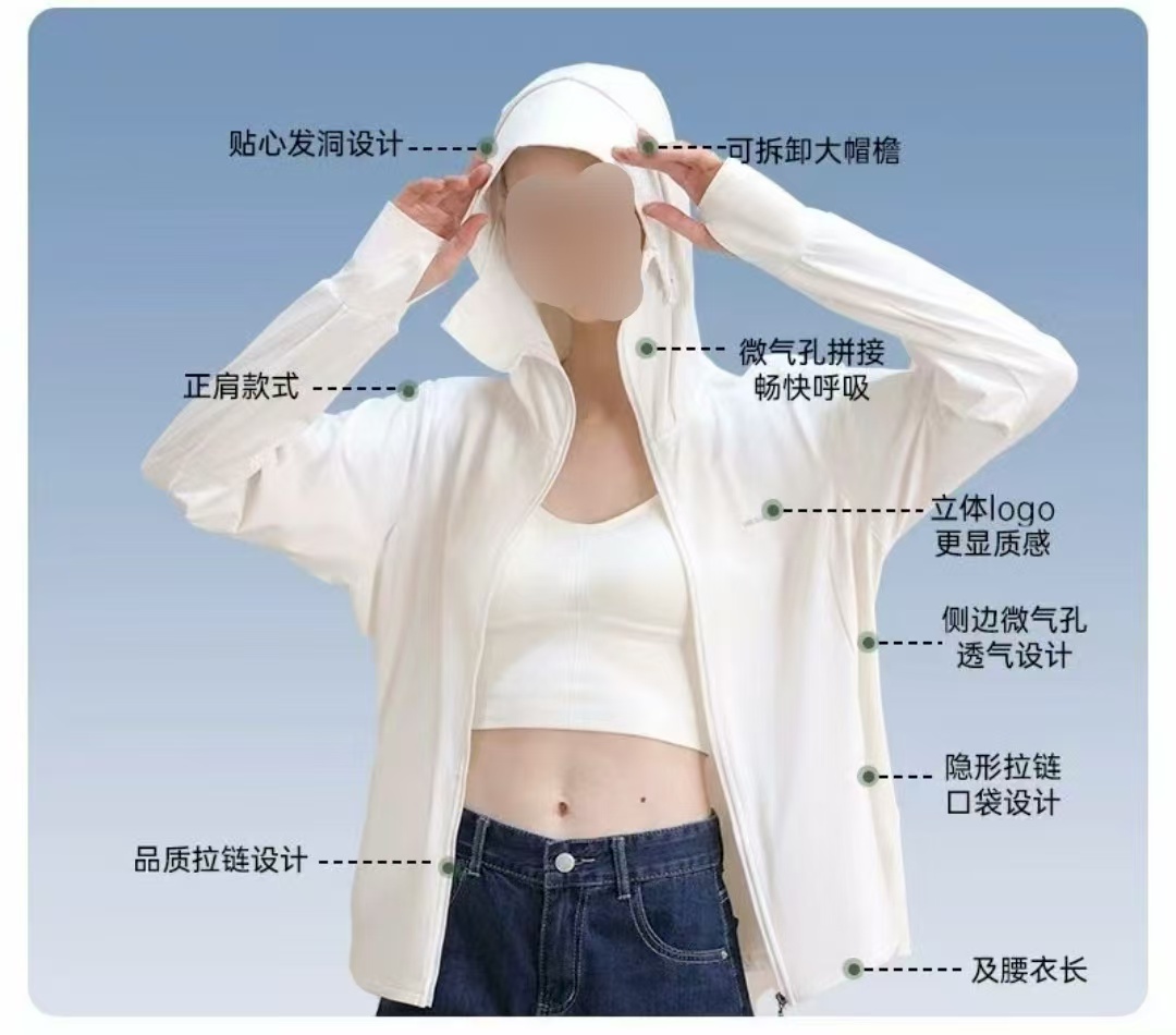 蜜ju 瑕疵正肩原纱防晒衣