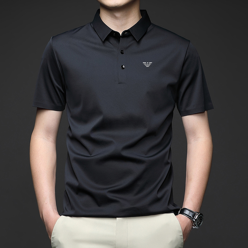 阿玛尼男士夏季短袖休闲透气翻领无痕纯色时尚薄款Polo衫速干T恤