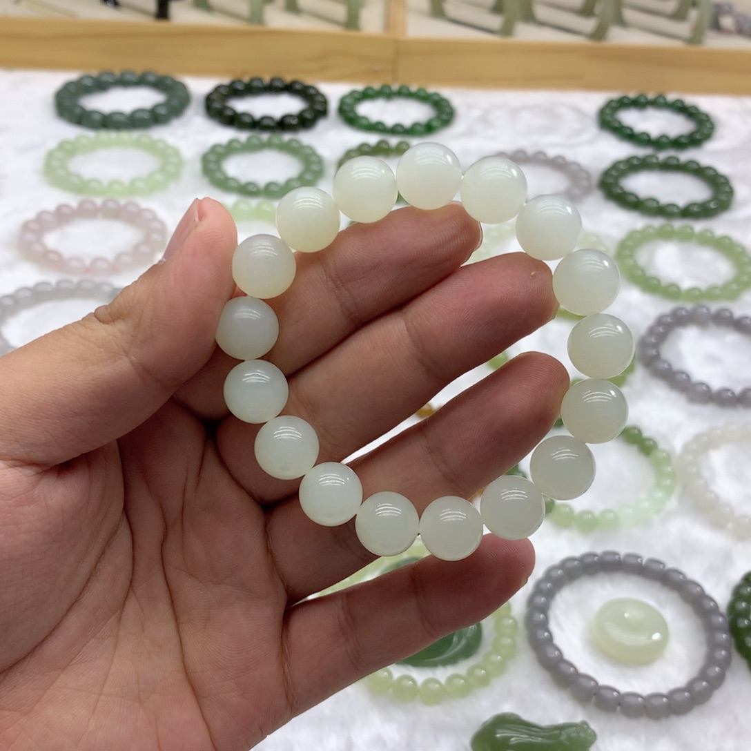 未镶嵌手串和田玉（白玉12）
