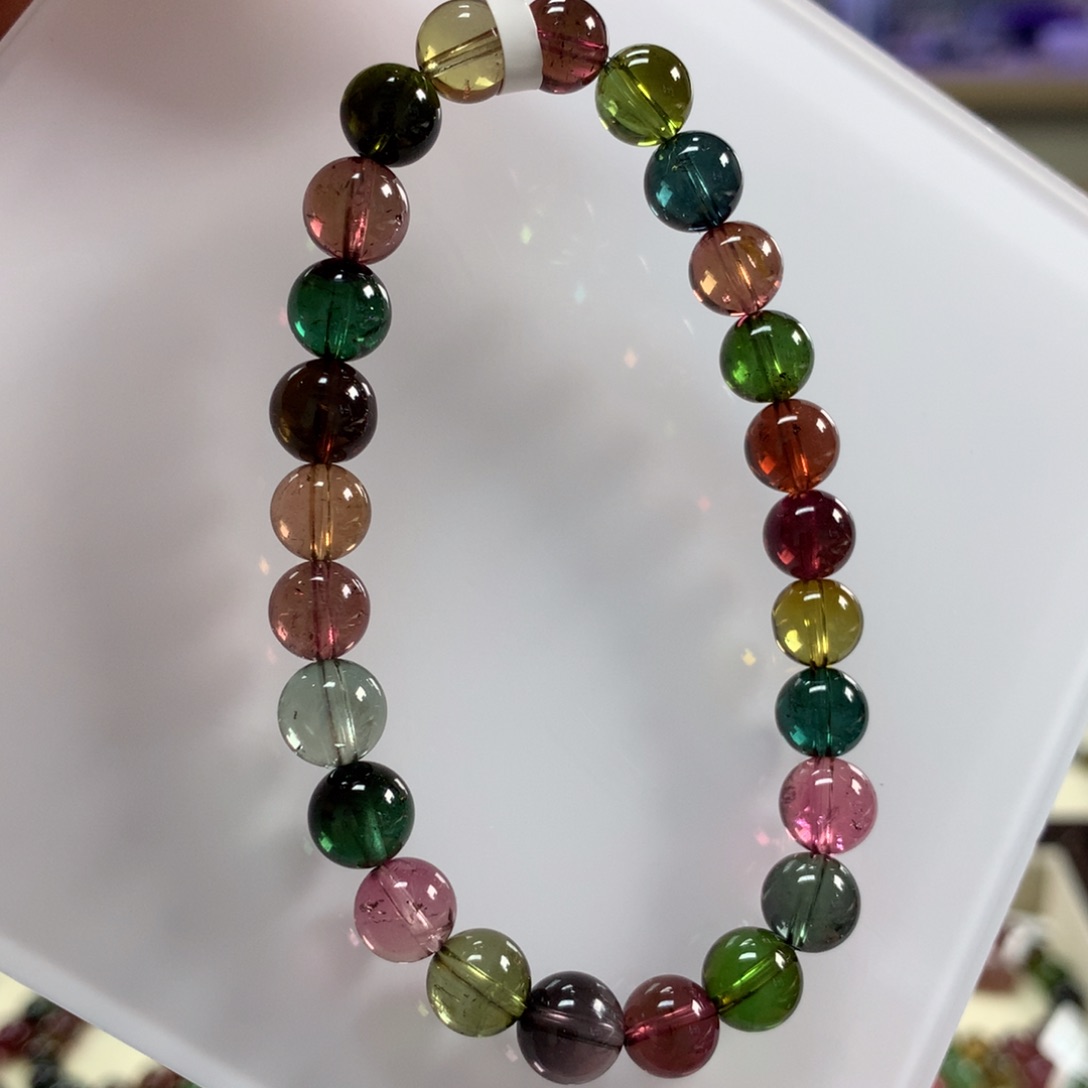 碧玺手链未镶嵌7.5毫米左右