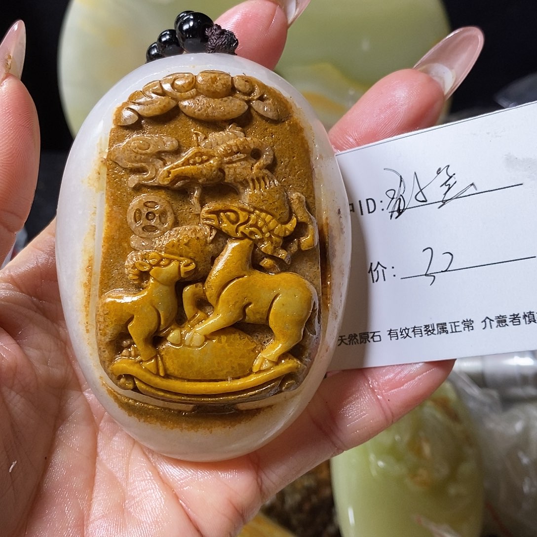 石材君*兰古青石手把件