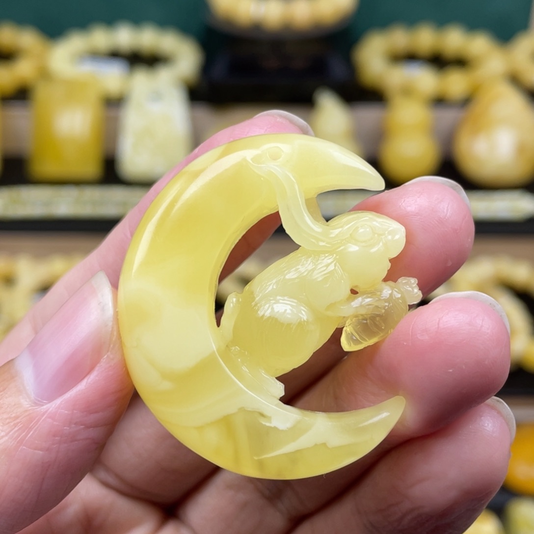 琥珀裸石未镶嵌琥珀蜜蜡