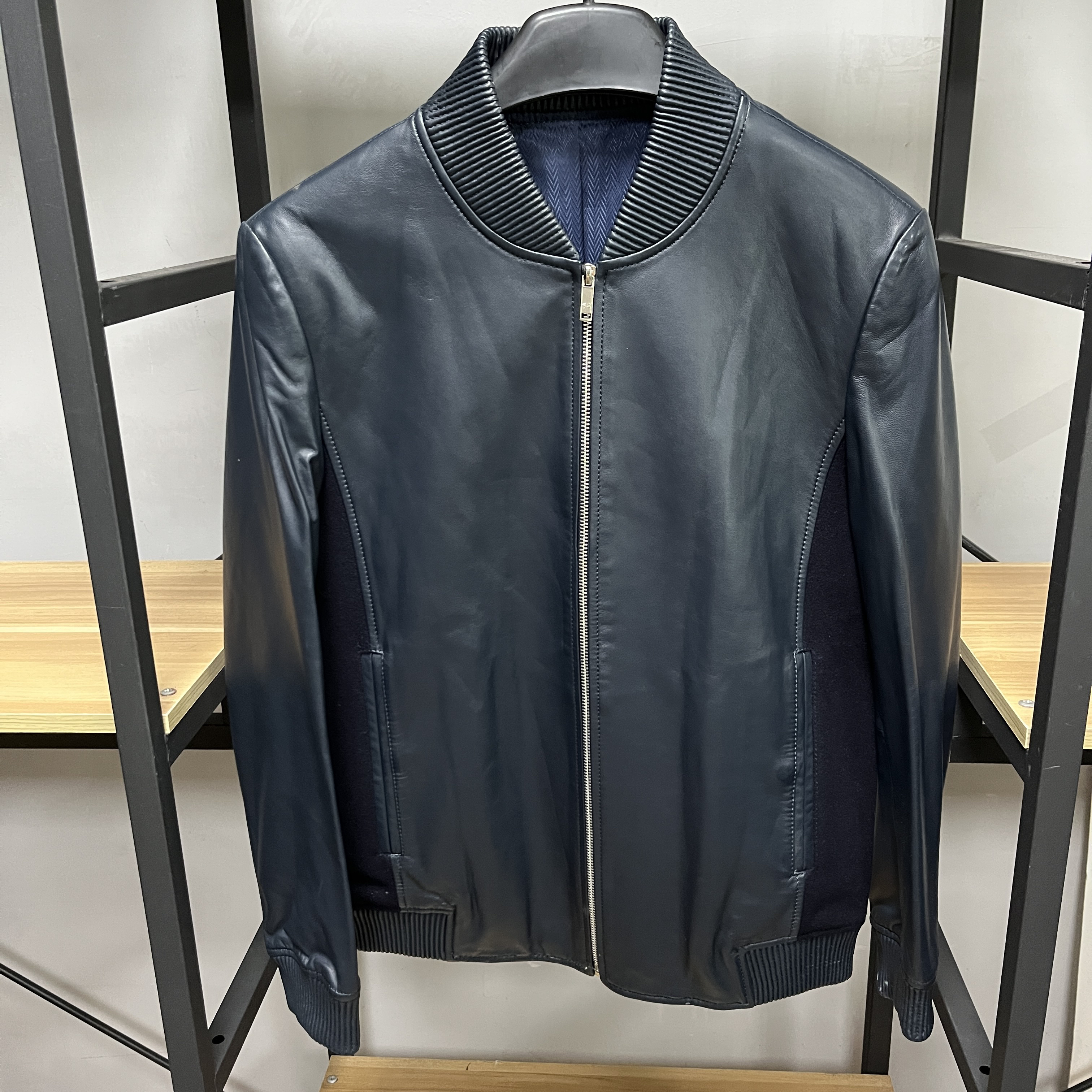 WFZ007-64皮夹克时尚男装立领皮衣