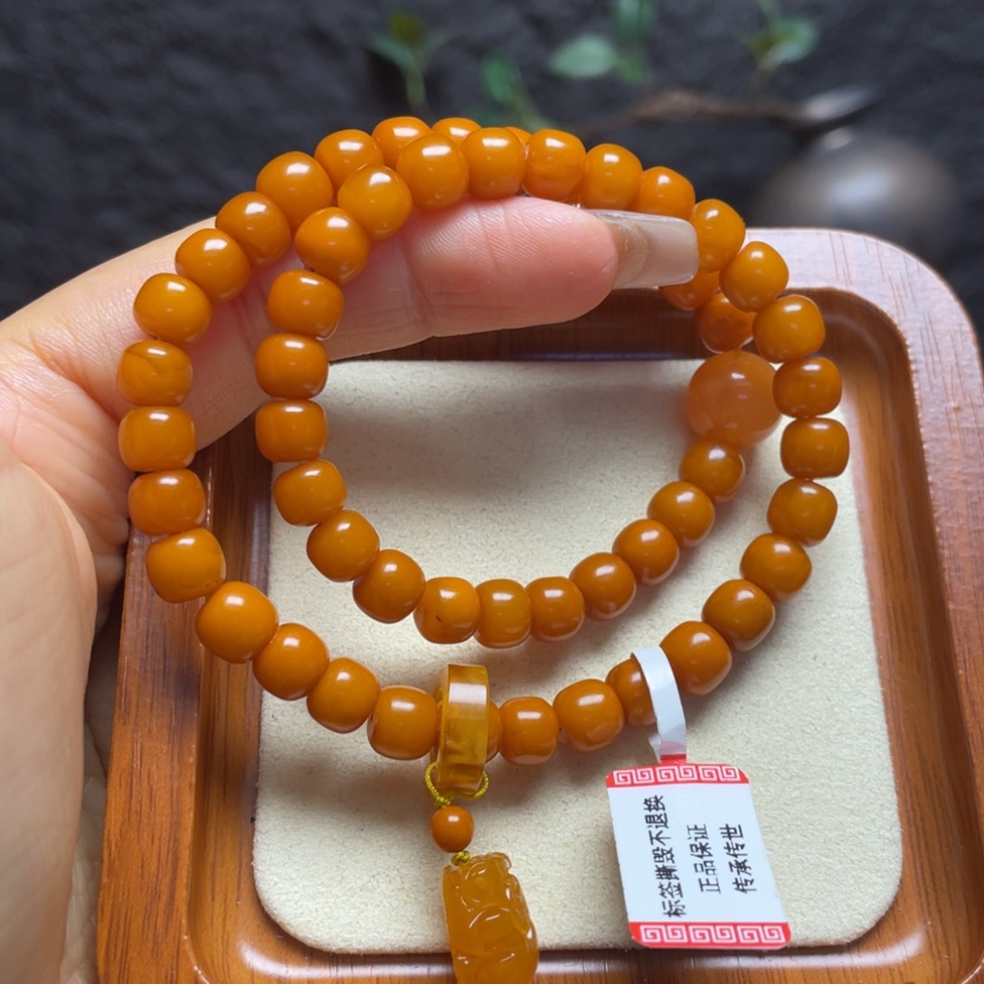 未镶嵌蜜蜡手链手串