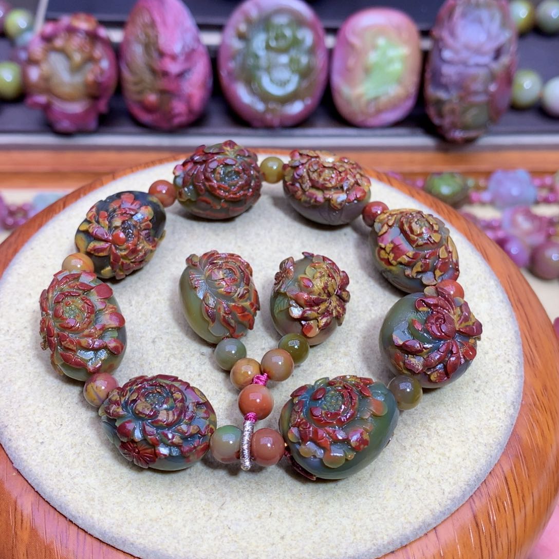 玛瑙手链未镶嵌盐源