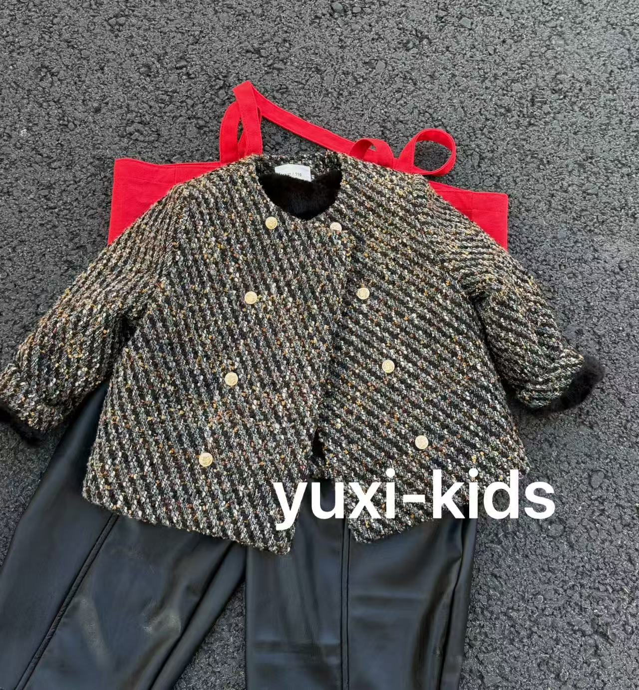 【语汐定制】2025冬季一件过冬重工韩版女童加绒小香风外套25021