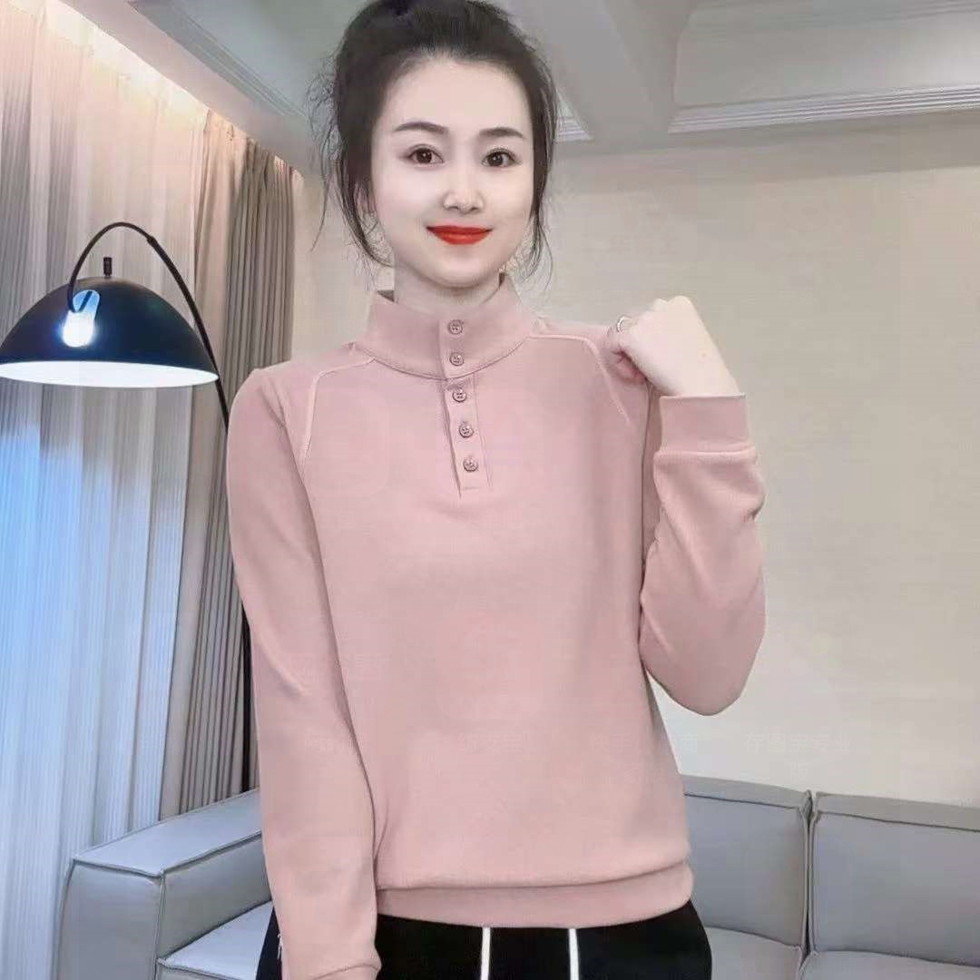 小立领卫衣双面奥绒打底衫