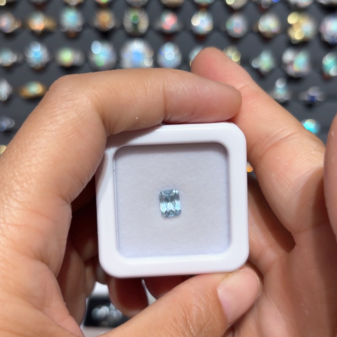 海蓝宝石戒圈银S925镶嵌