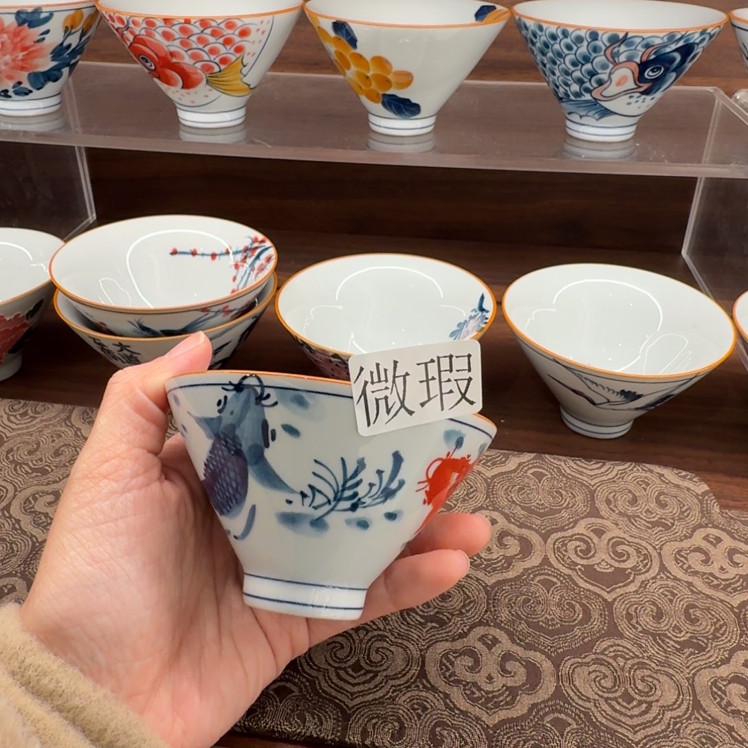 釉下手绘茶具微瑕