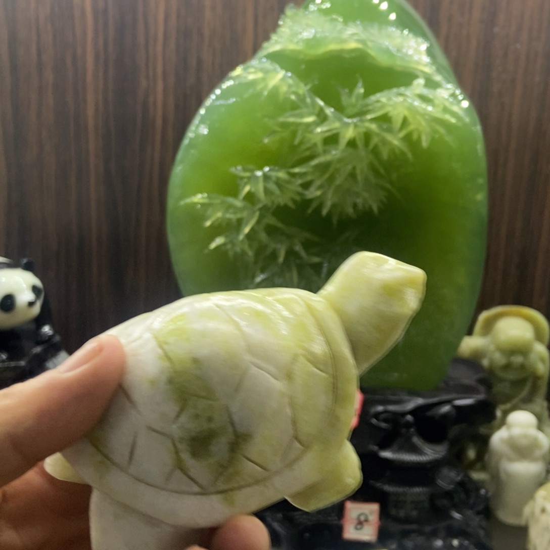 静***乐石材天然岫岩玉摆件