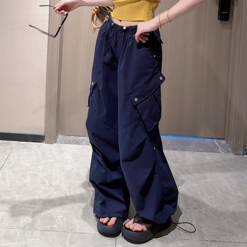 【CCDZ】夏季新品时尚百搭显瘦设计感薄料工装裤休闲裤女