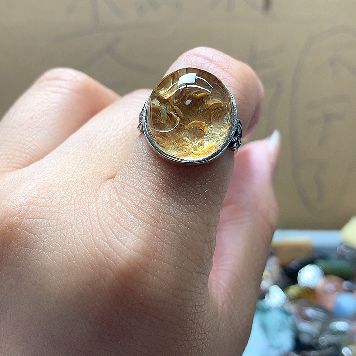 水晶水晶戒指银S925镶嵌说****了
