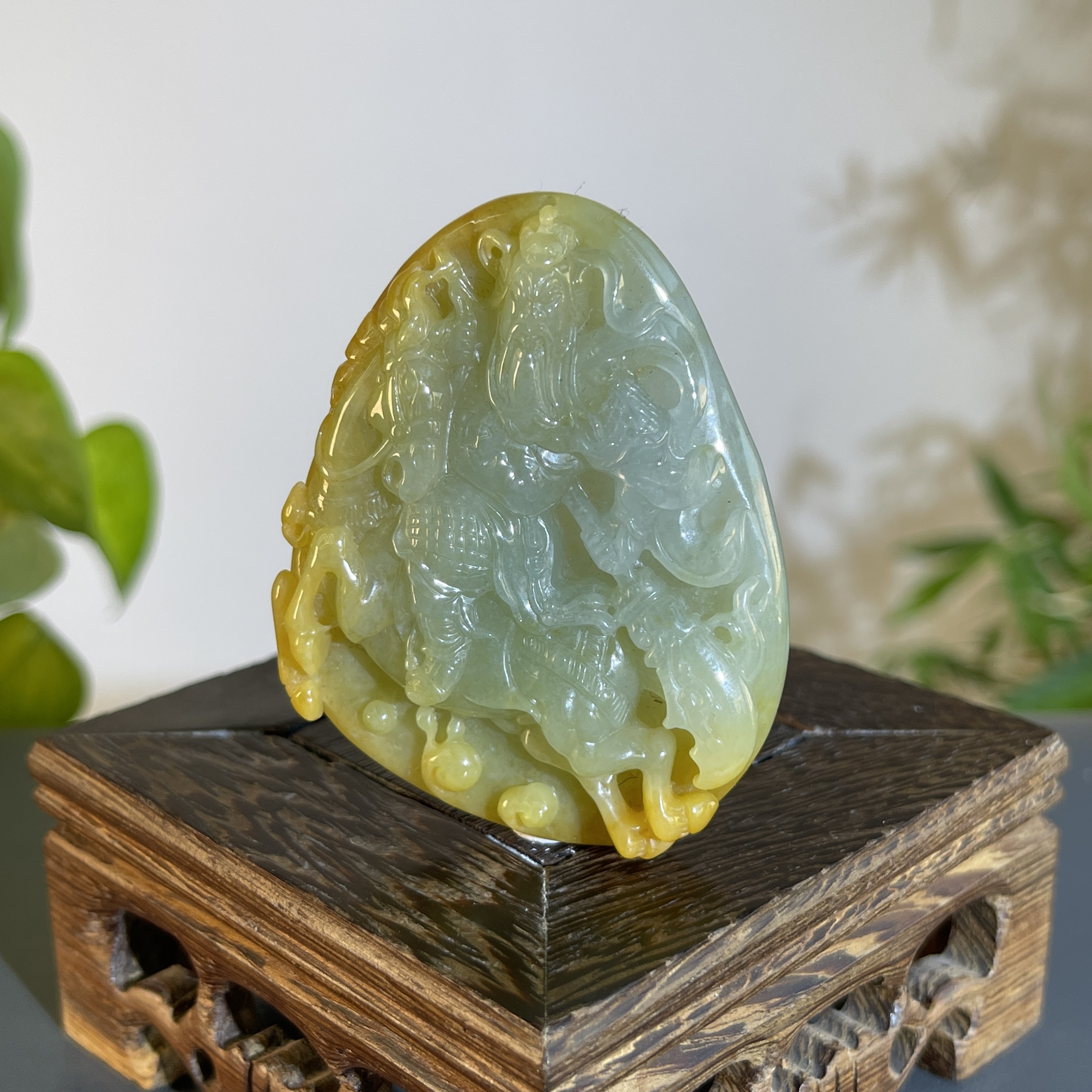 JXW14-123 天然缅甸A货翡翠 关二爷