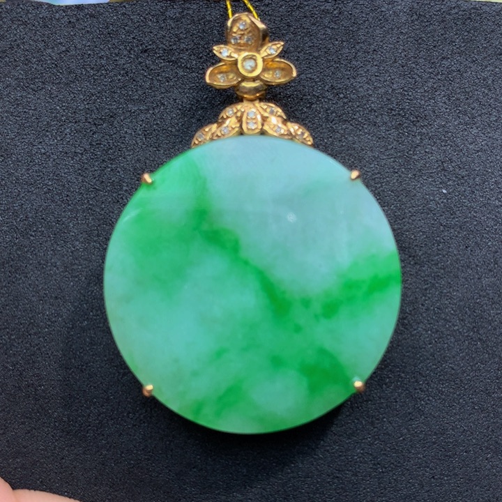 翡翠手链18K金镶嵌1**9翡翠