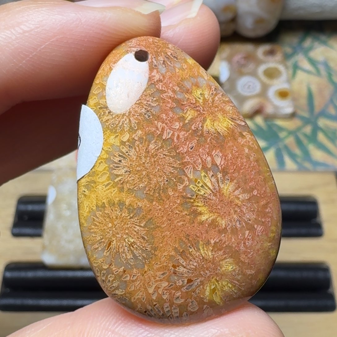 硅化玉未镶嵌亮色大花