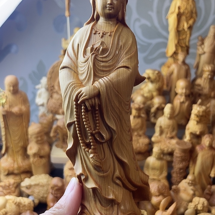 柏木（崖柏）崖柏念珠观音高21公分