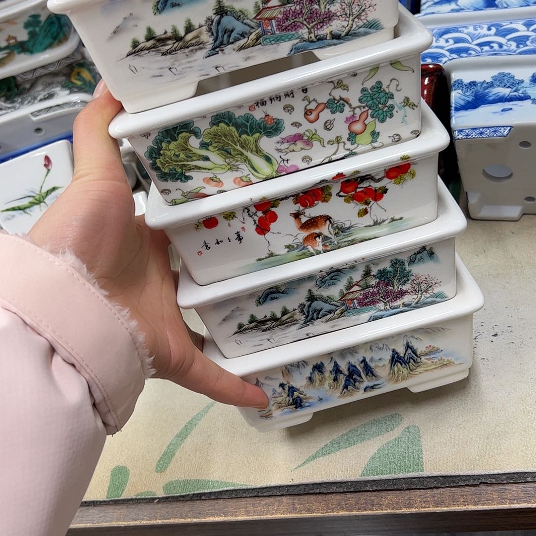 吉***余花盆紫砂385号瑕疵5个15/12/5cm福利
