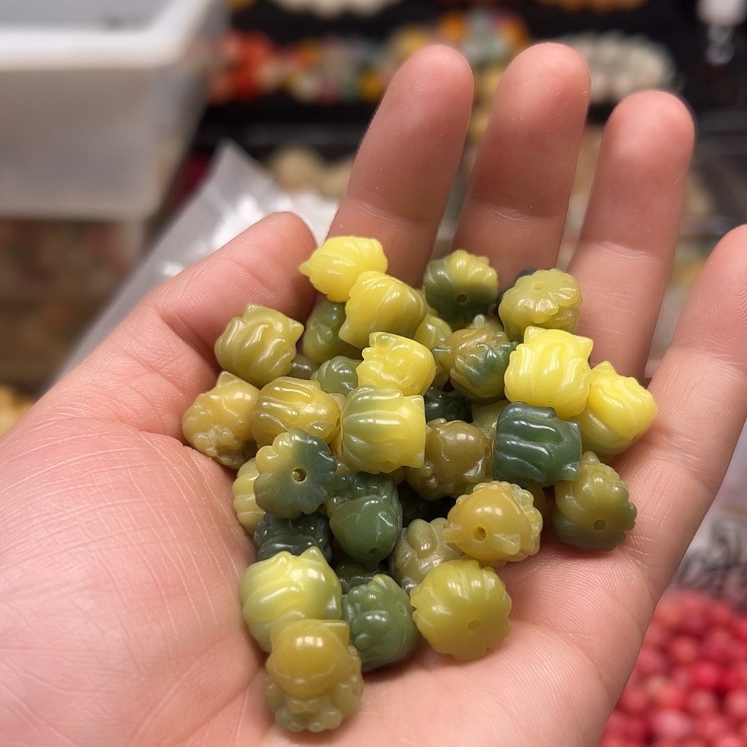 菩提根/象牙果手串30颗青柠色凤九