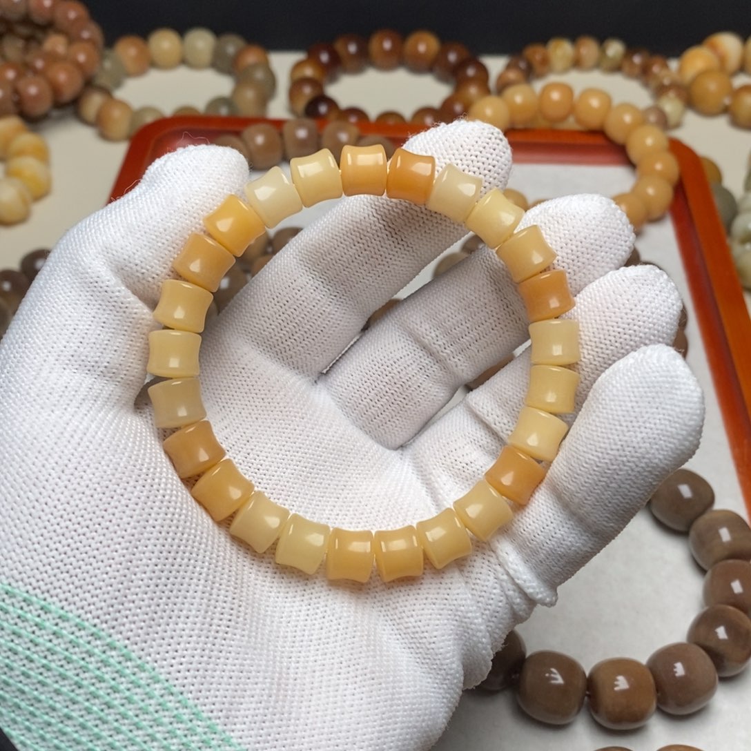 菩提根/象牙果手串卡9mm竹节风化色