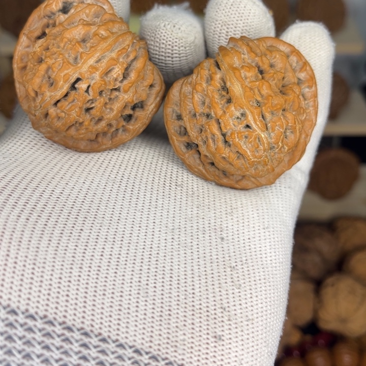 吊坠文玩核桃43全品红皮山地四座楼天残脚