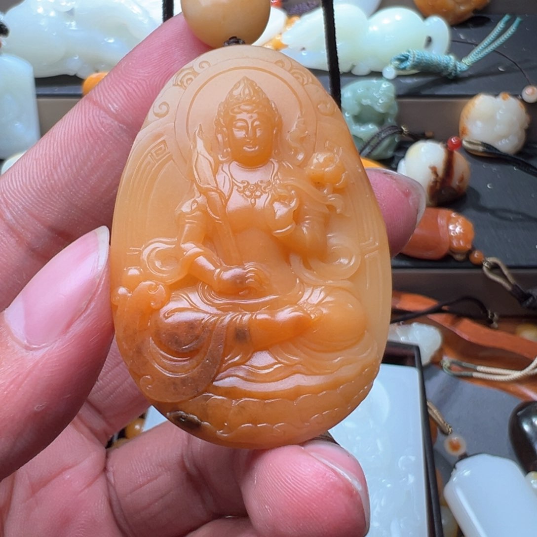 和田玉颈饰未镶嵌电***粒
