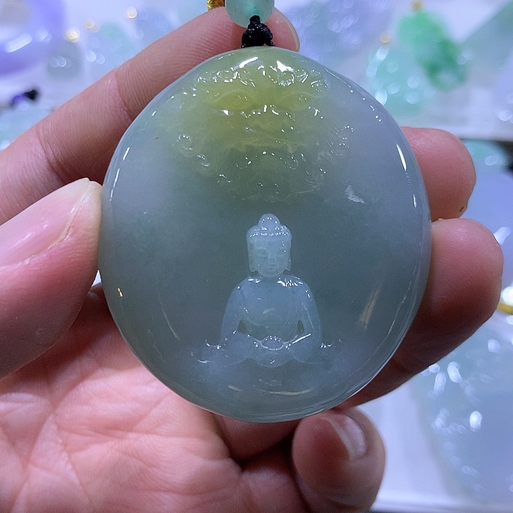 翡翠颈饰未镶嵌天然翡翠A货吊坠