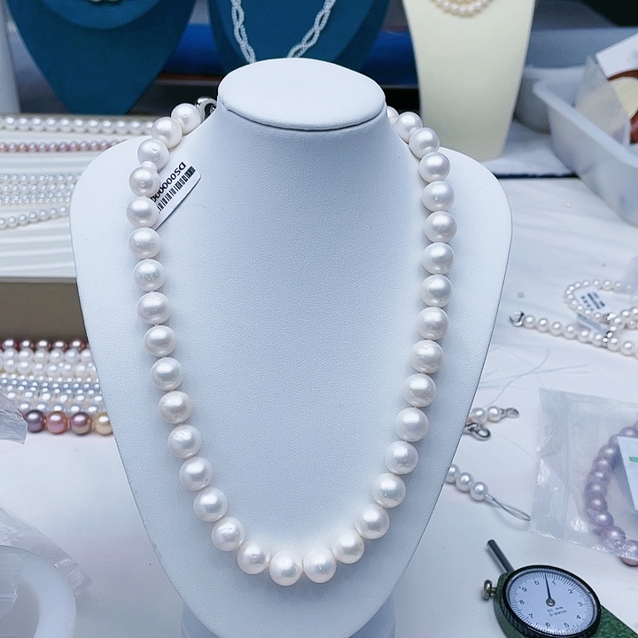 淡水珍珠颈饰银S925镶嵌卡11➕高品极光冷白