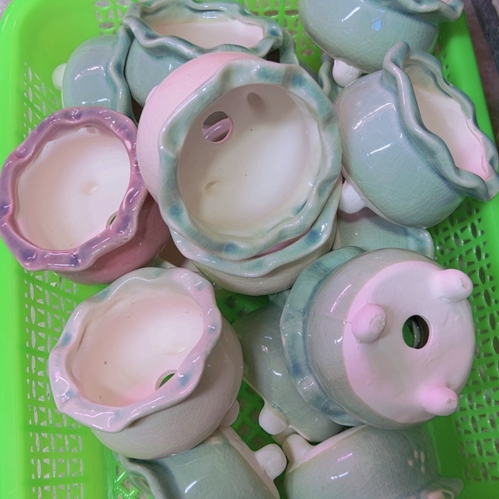 陶瓷花盆当场凑满12包邮随机瑕疵4个