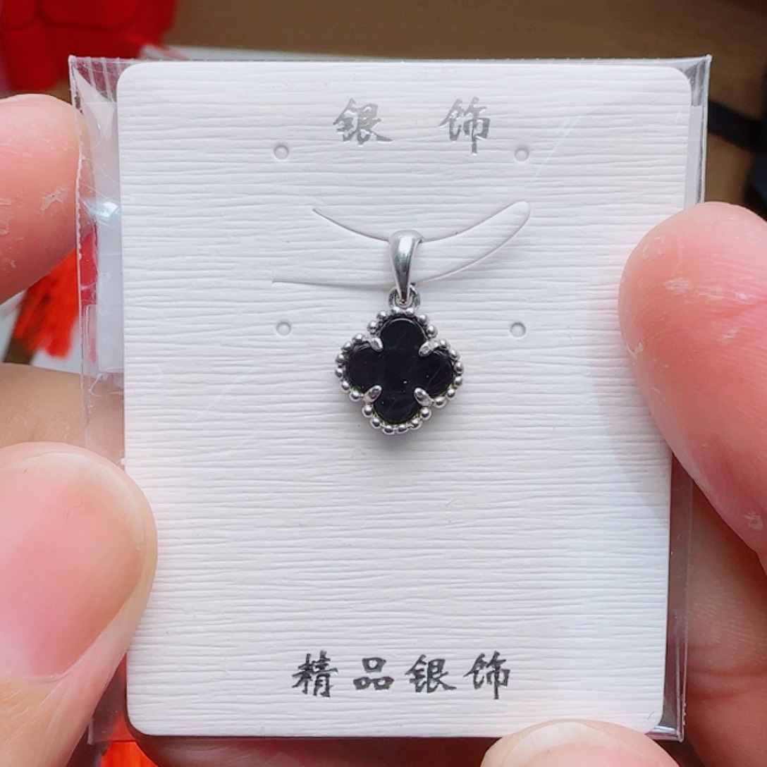 玛瑙/玉髓颈饰银S925镀金镶嵌