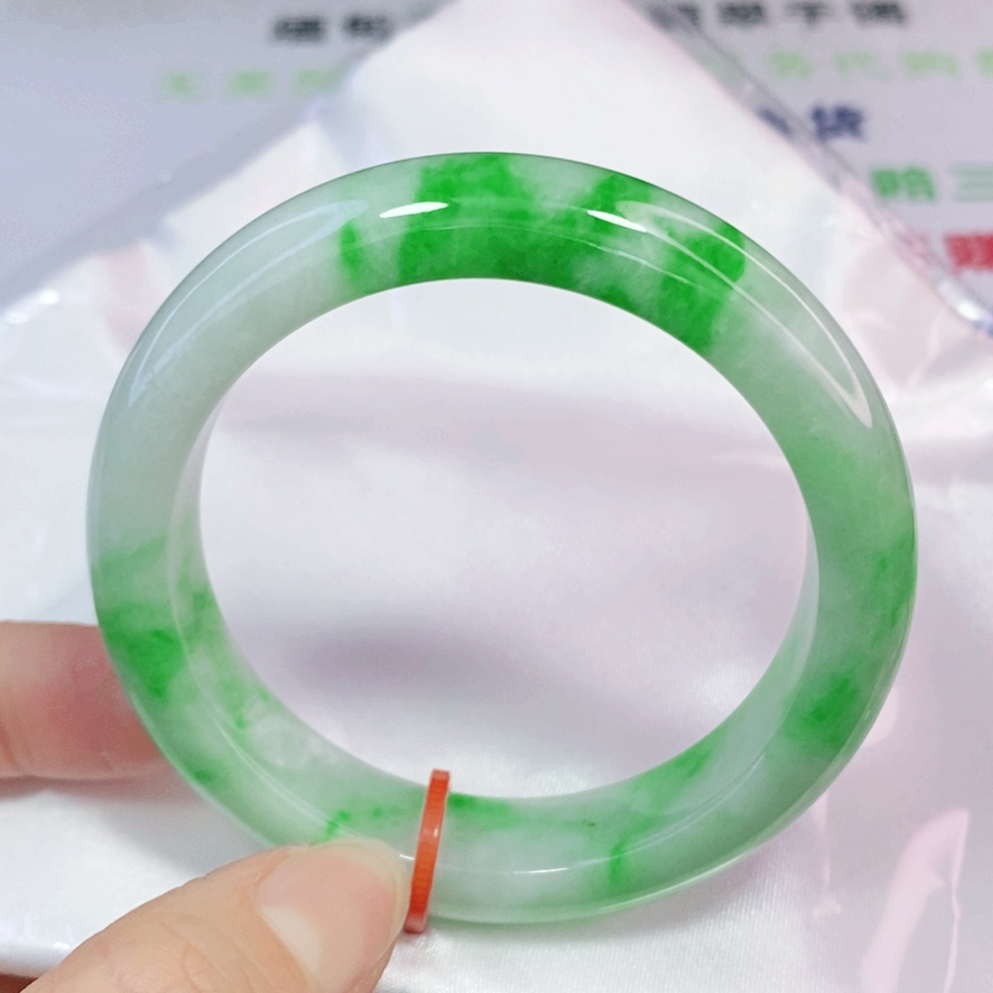 未镶嵌手镯翡翠53.8正圈