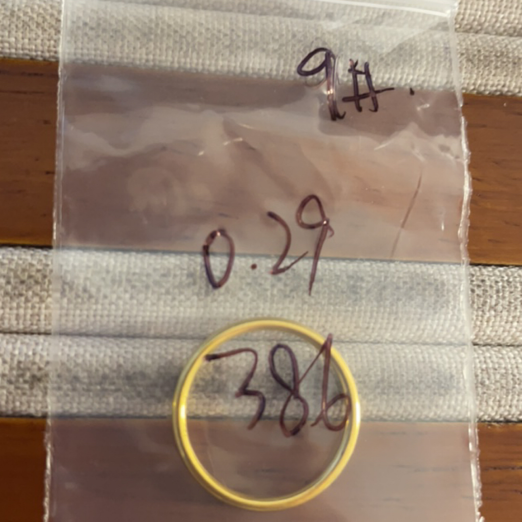 克重0.29 9号 亮面戒指 足金999