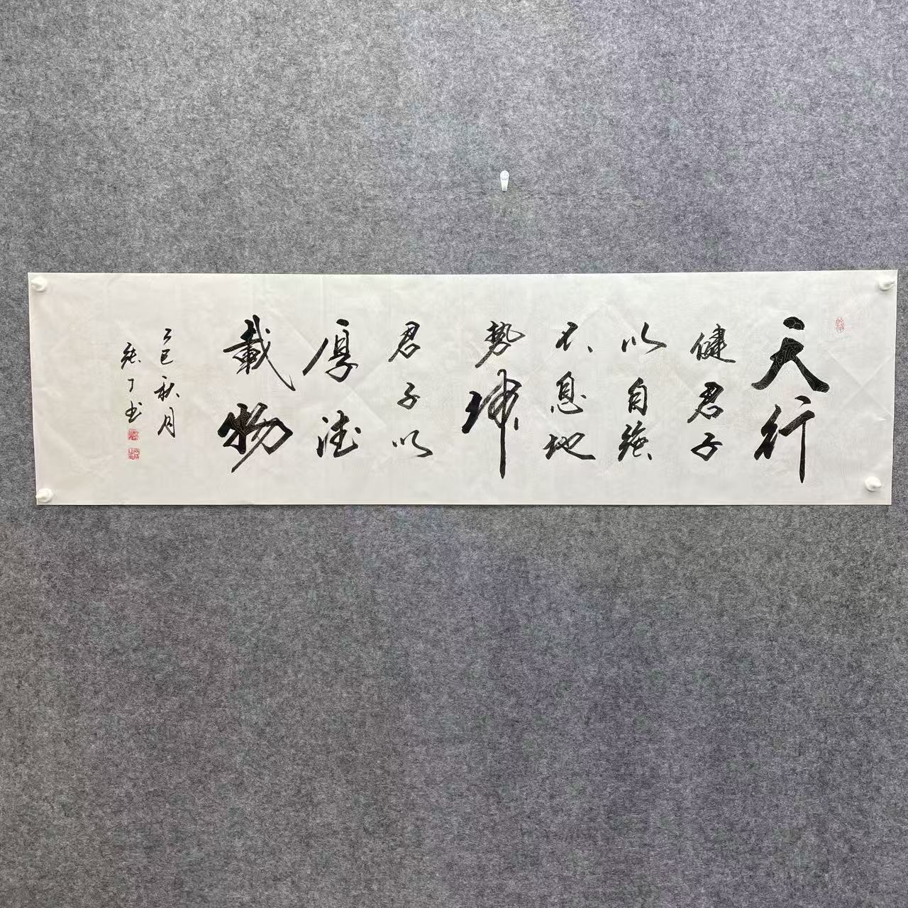 《天行健》横白宣纸张丁书法180*55