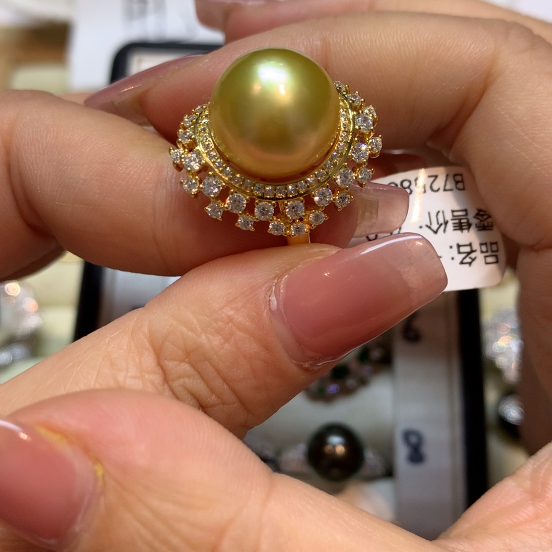 海水珍珠戒指银S925镶嵌